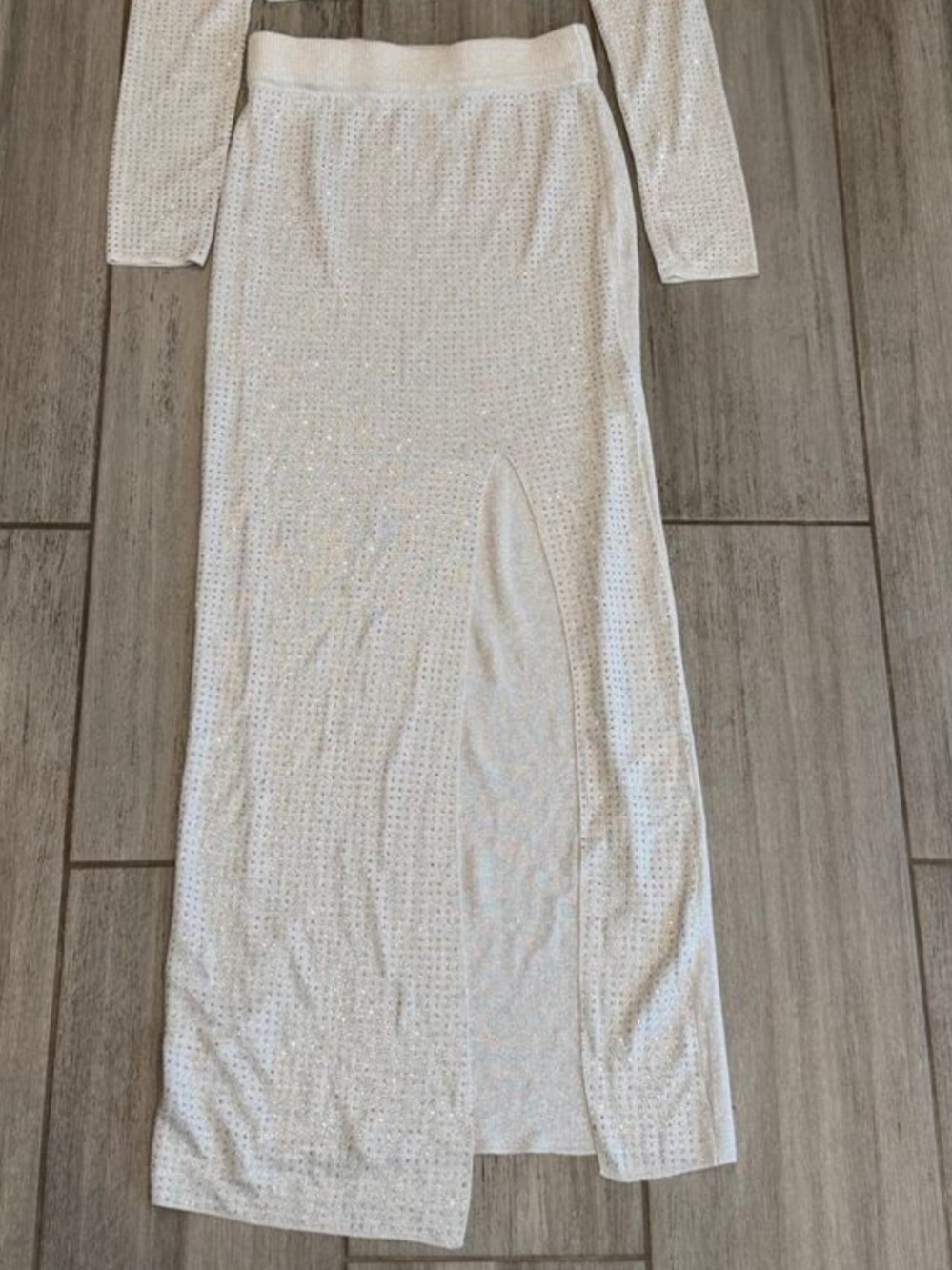 Shimmer/Embellished Knit Maxi Skirt